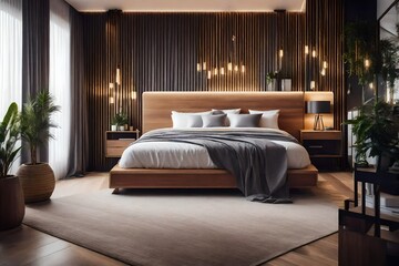 Fototapeta premium *beautiful interior design of modern and cozy bedroom