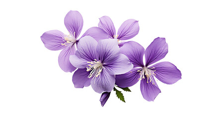 Fototapeta na wymiar violet flower with leaves png