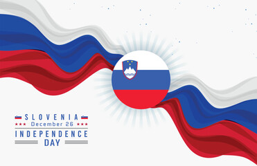 Happy Independence Day of Slovenia with Flag