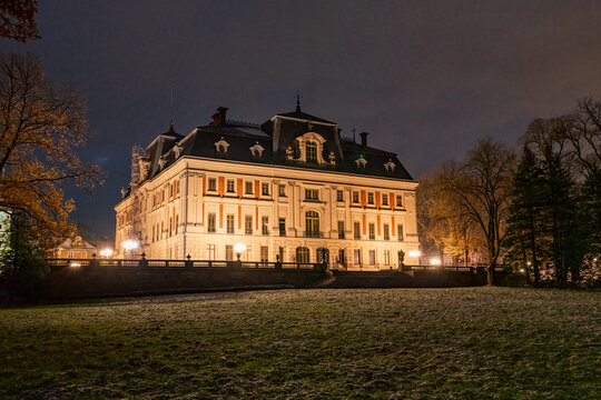 Historical Castle at Silesia Poland region during twilight phase 