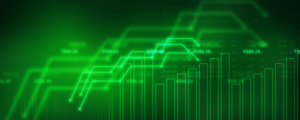 2d rendering Stock market online business concept. business Graph 