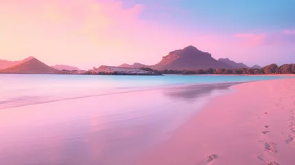 Photo sur Plexiglas  Plage d'Elafonissi, Crète, Grèce Beach with pink sand at sunrise