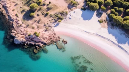 Photo sur Plexiglas  Plage d'Elafonissi, Crète, Grèce Beach with pink sand, aerial view