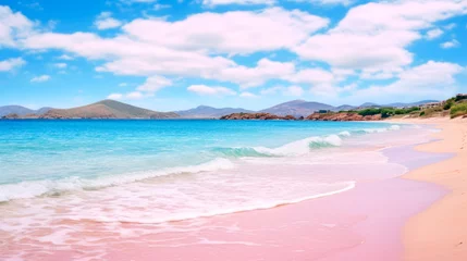 Papier Peint photo  Plage d'Elafonissi, Crète, Grèce Beach with pink sand, clear sunny weather