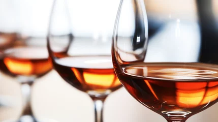 Gordijnen Cognac glasses on table, catering event © Kondor83
