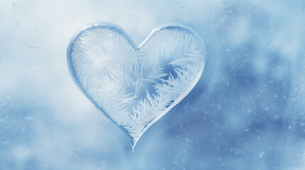 Cold heart made of ice - break-up, divorce, end of relationship concept