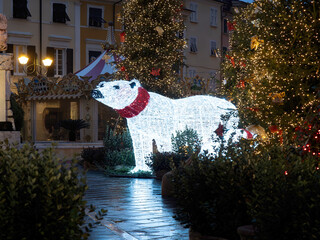 christmas decoration in sarzana , italy