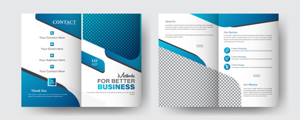 Creative and Stylish business bifold brochure design template, Gradient colorful design