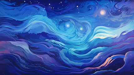 Fototapeta na wymiar Abstract blue color liquid flow art background 