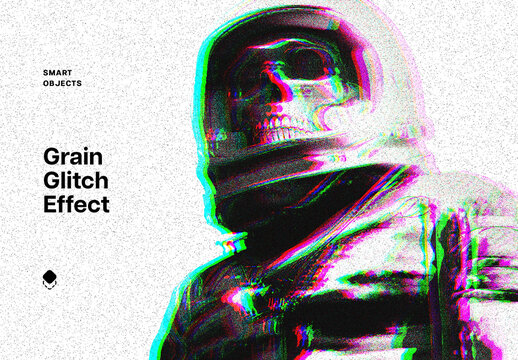 Grain Glitch Photo Effect Mockup With Generativa AI Preview