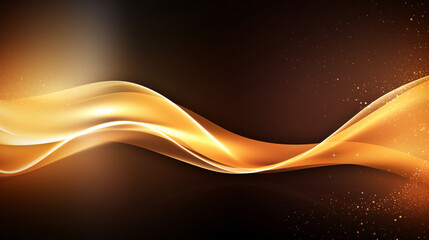 Gold abstract wave smooth black background illustration
