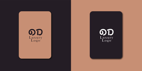 OD Logo design vector in Chinese letters - obrazy, fototapety, plakaty