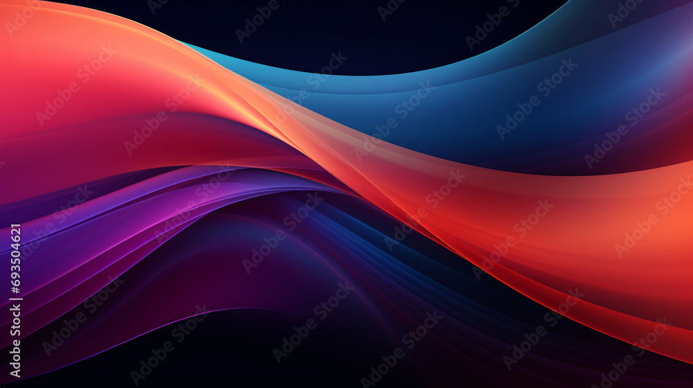 Aufkleber Future technology data Wave curve Abstract color dreamlike background
