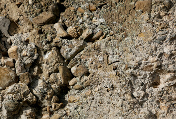 Old crumbling concrete close up shot for industrial background on natural light.