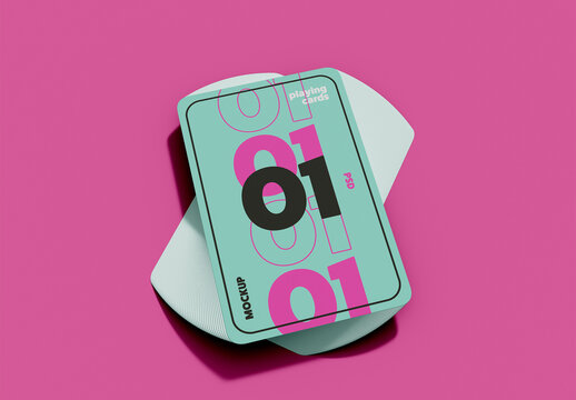 Stacked Playing Cards Mockup