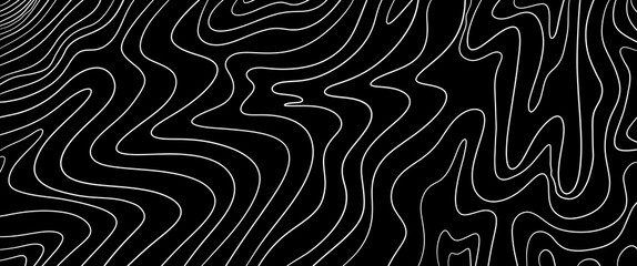 "Curling Curves: Abstract Artwork with Elegant Black and White Lines. Mesmerizing blend of intricate curls and curves, showcasing the beauty of monochromatic contrast. Perfect for modern designs.