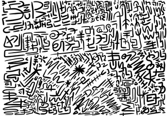 Abstract handrawn shape illustration for wallpaper, cover, book, magazines, decoration, web, landing page, ui, ux, and many more