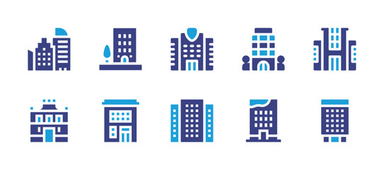 Building icon set. Duotone color. Vector illustration. Containing migration, building, buildings.