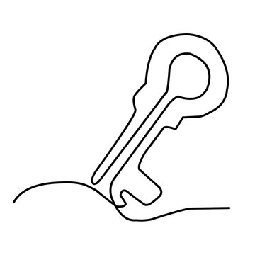 recommend clip art: key continuous line art