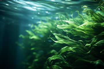 Fototapeta na wymiar Abstract, linear interpretation of a sea kelp frond.