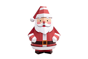 Obraz premium a christmas themed santa claus paper craft with a candy cane is shown, isolated on white background PNG