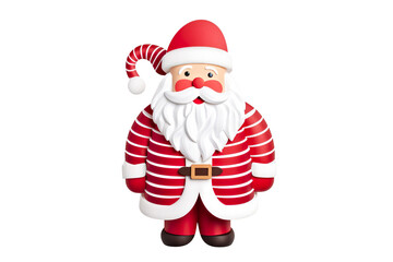 Fototapeta premium a christmas themed santa claus paper craft with a candy cane is shown, isolated on white background PNG