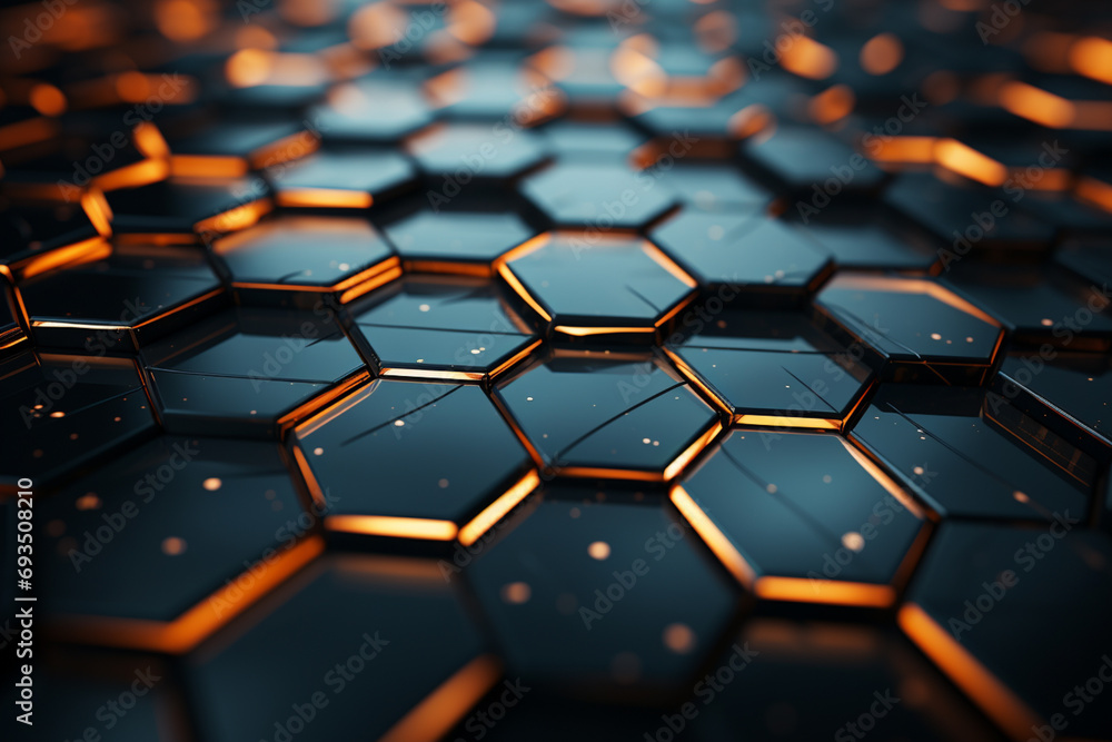 Poster clean, geometric design of a blockchain network's architecture.