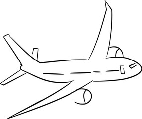 Vector silhouette of Airplane on white background
