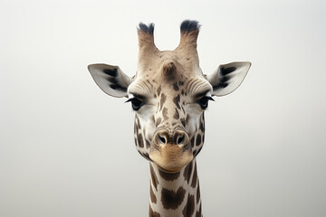 A gentle and minimalistic portrayal of a giraffe's neck, focusing on the elegance of the animal's long and graceful form.
