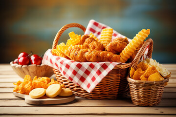 french fries in a basket