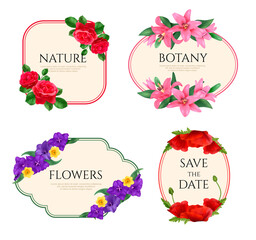 Floral labels set