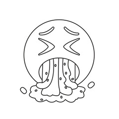 Vomit person emoji vector nauseous
