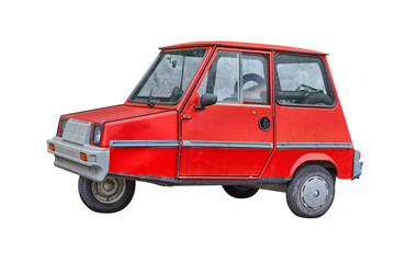 Typical old Italian three-wheeled vehicle, cropped.
