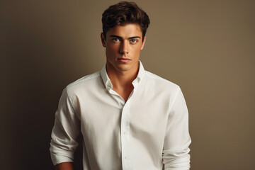 Fototapeta premium Portrait of a nice adult handsome man created with generative ai