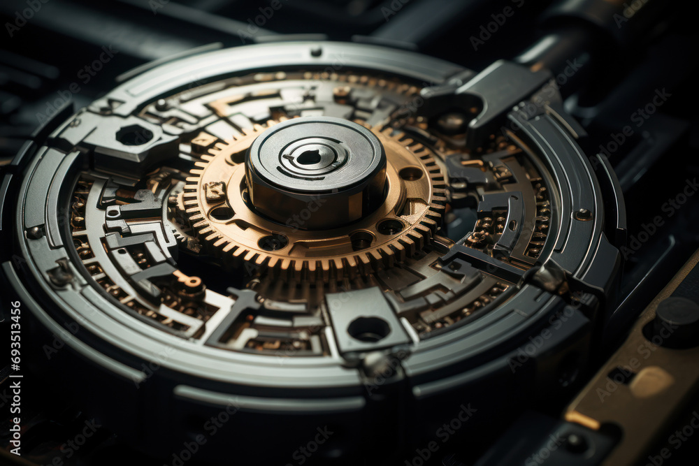 Poster a key turning in a lock, symbolizing the unlocking of potential and opportunities as a result of a c