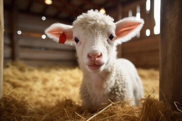 little goat in the barn generative ai