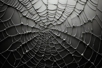 cobweb macro on dark background. ai generated