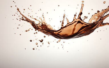 chocolate splash isolated on white background. 3d rendering, 3d illustration.