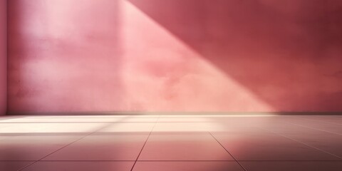 Empty room with sunlight, Pink room, AI generated