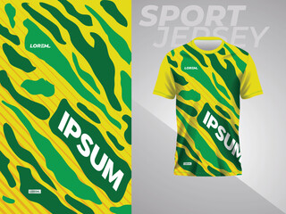 abstract green and yellow shirt sport jersey mockup template design