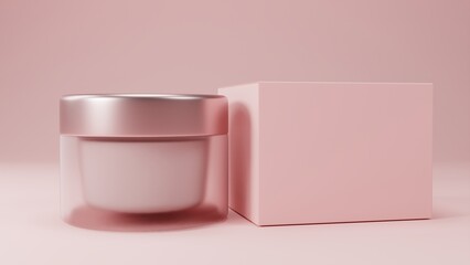 3D rendered Cosmetics Jar mock up