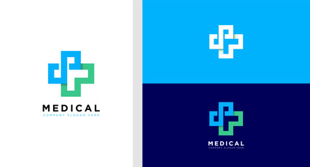 vector medical logo for health service symbol - obrazy, fototapety, plakaty