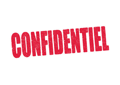 Le mot Confidentiel en tampon encreur rouge