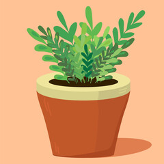 Plant in the pot. Home plant icon. Potted flower icon.