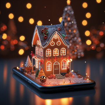 christmas tree with gifts and decorations