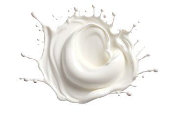 Circle milk, yougurt or cream wave flow splash