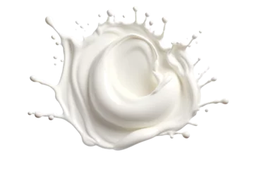 Tuinposter Circle milk, yougurt or cream wave flow splash © Lusi_mila