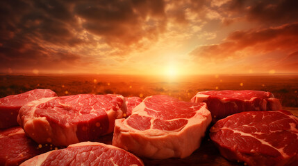 Meat Industry-themed Background for an Insightful and Modern Presentation on Agricultural Practices.