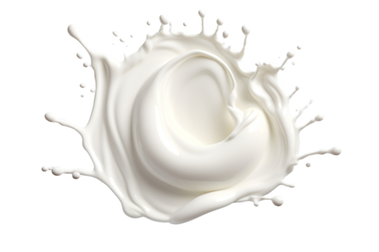 Circle milk, yougurt or cream wave flow splash