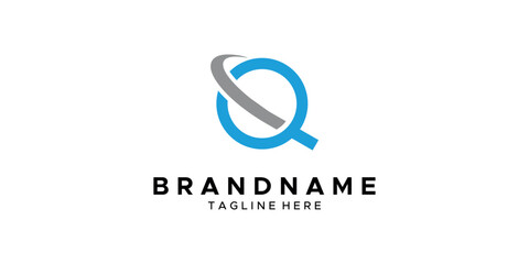 a graphic image with a q space theme, on a white background. graphic vector base.